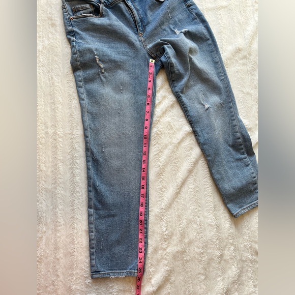 LOFT Modern Skinny Crop Distressed Girlfriend Jeans sz 29 - Picture 2 of 9